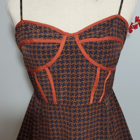 Navy and Copper Spaghetti Strap tank/blouse - Picture 3 of 11